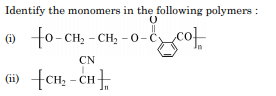 Identify the monomers in the following polymers